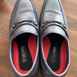 Stacy Adams Black Slip-On Loafers with Red Insoles